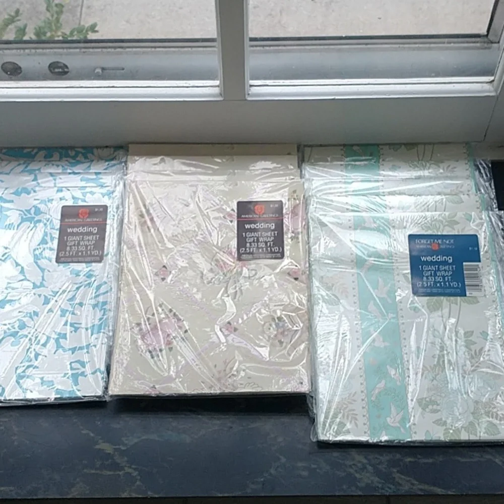 Vintage Assorted Wedding Gift Wrap American Greetings 13 Total Packs